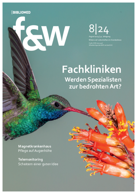 Ausschnitt der Titelseite des Fachmagazins f&w, Ausgabe August 2024